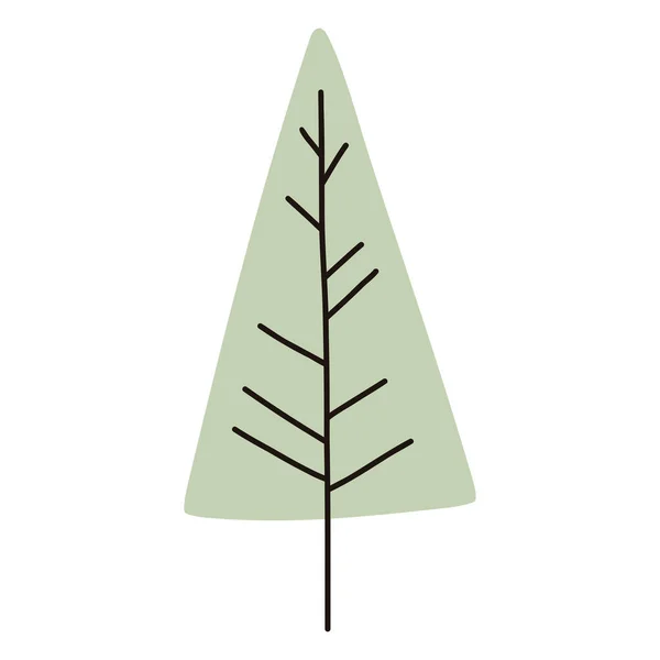 手描きの緑の木 単純なベクトル図 — ストックベクタ