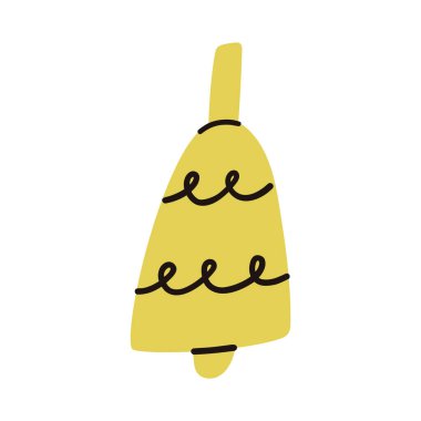 Sarı Noel çan süslemesi. Vektör illüstrasyonu