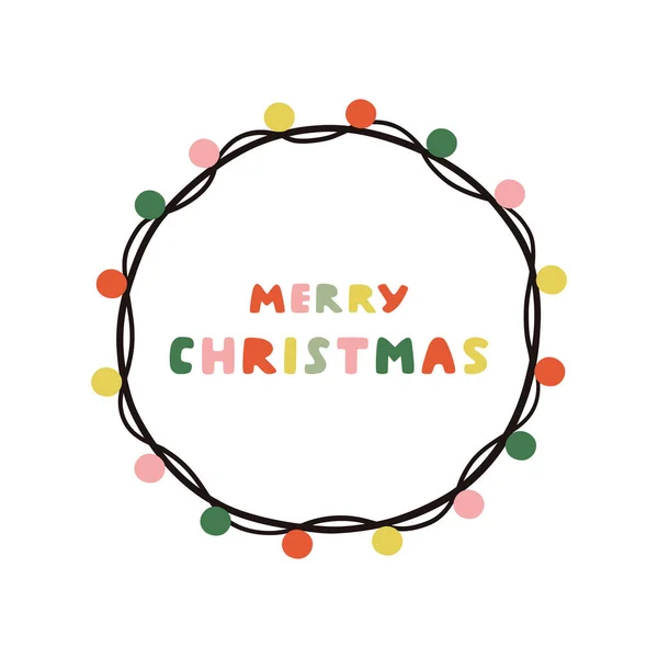 Guirnalda Luces Navidad Con Letras Feliz Navidad Ilustración Vectorial — Archivo Imágenes Vectoriales