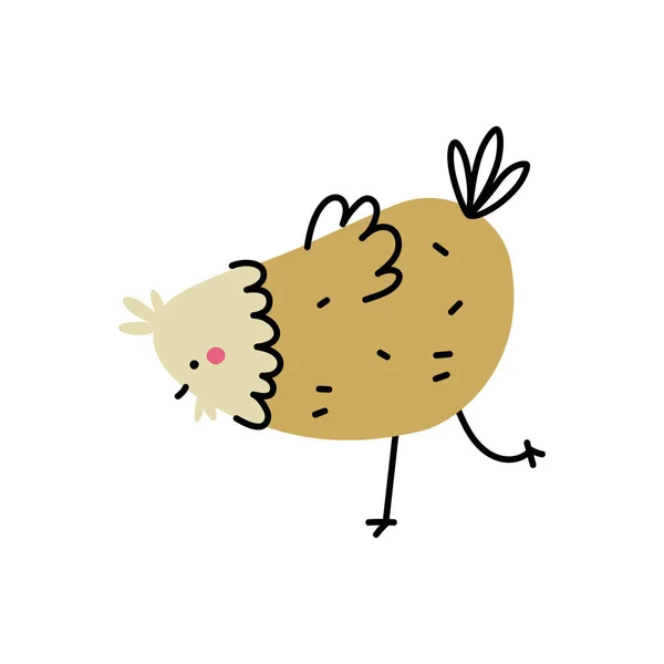 Χαριτωμένο Κοτόπουλο Απλή Διανυσματική Απεικόνιση Στυλ Doodle — Διανυσματικό Αρχείο