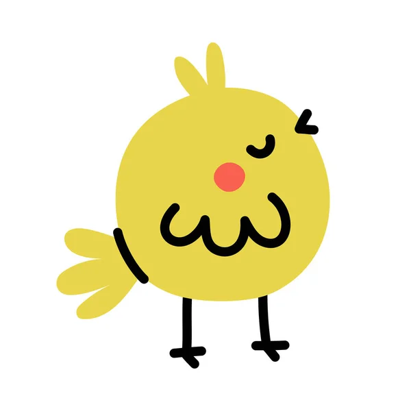 可爱的手绘小鸡 用涂鸦式简单的矢量图解 — 图库矢量图片