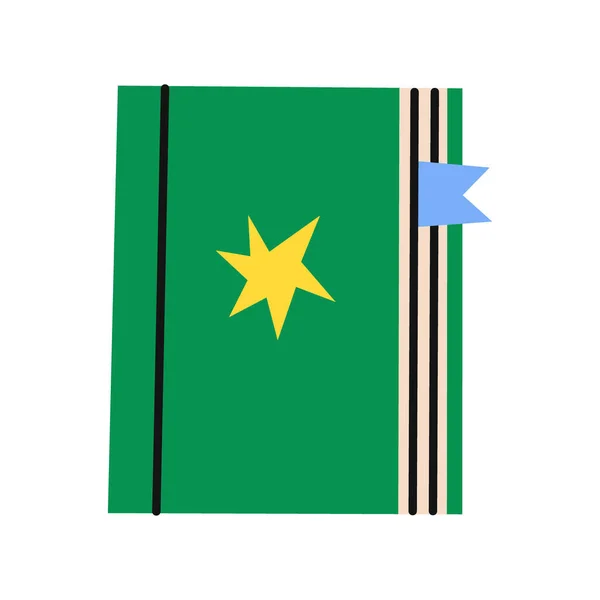 Libro Verde Stile Piatto Illustrazione Vettoriale — Vettoriale Stock