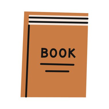 Düz bir şekilde kahverengi defter. Vektör illüstrasyonu
