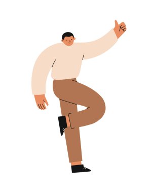 Mutlu atlayışlar. Düz vektör illüstrasyonu