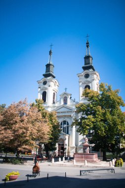Sremski Karlovci, Sırbistan - Katedral Kilisesi ve Sremski Karlovci 'nin ana meydanı