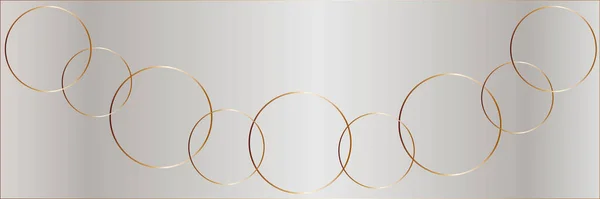 銀色の背景に金色の指輪の装飾 — ストックベクタ