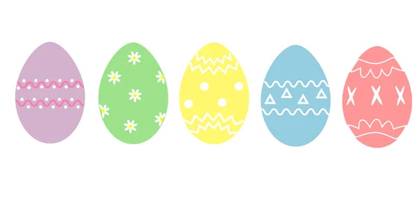 Easter Web Banner Colorful Painted Easter Eggs Easter Eggs Different — Stock Vector