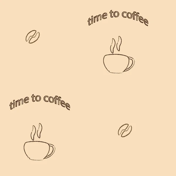 วยกาแฟแบบไร รอยต เมล ดกาแฟเวกเตอร Eps10 Cappuccino มอคค นหอม — ภาพเวกเตอร์สต็อก