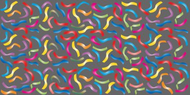 Kusursuz arkaplan deseni geometrik şekiller çizgiler parlak renk soyut tekstil paketleme şeritleri.