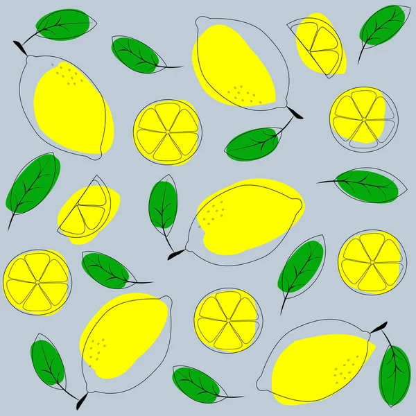 Nahtlose Muster Vektor Hintergrund Zitrusscheibe Orange Limette Zitrone Grapefruit Eps10 — Stockvektor