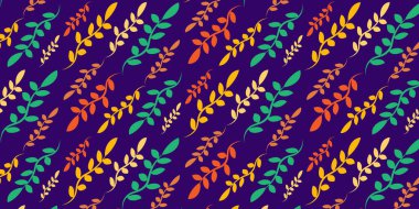 Kusursuz sonbahar şablonu dalları mavi arkaplan vektörü EPS10 üzerinde sarı turuncu kırmızı yeşil