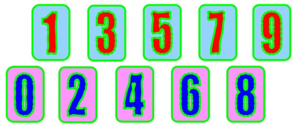 Zestaw Kolorowych Liczb Matematycznych Dla Dzieci Uczących Się Liczyć Wektory — Wektor stockowy
