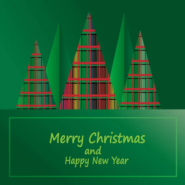 Merry Christmas New Year Green Vector Background Template Postcard Merry — Stock Vector