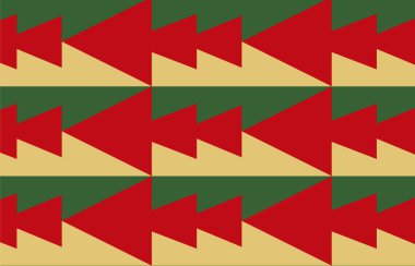 Mutlu Noeller, Noel İskandinav geometrik desensiz Noel Baba, ağaç, çelenk, çorap, dekorasyon, kar tanesi. Vektör illüstrasyonu.