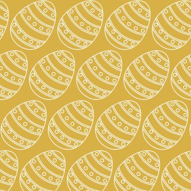 Paskalya yumurtalarıyla süslü, neşeli bir Paskalya süsü. Vektör illüstrasyonu.