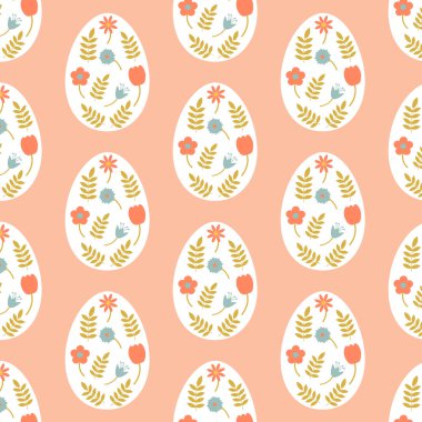 Paskalya yumurtaları sade ve pürüzsüz. Paskalya yumurtaları, Paskalya sembolü, dekoratif vektör elementleri..