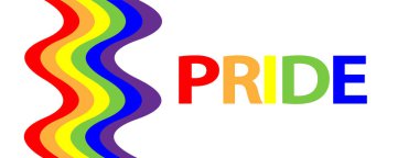 LGBTQ gururlu ay pankartı. Festival geçitleri, partiler ve sosyal etkinliklerle Gökkuşağı Gururu ayı. Renkli gökkuşağı bayrağı. Vektör tasarım şablonu. LGBTQIA Gurur Ayı Metni. Gurur bayrağı vektörü.