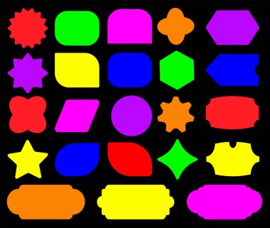 İndirim, pankart seti, indirim etiketleri. Reklam etiketleri, fiyat etiketleri, vektör illüstrasyonu.