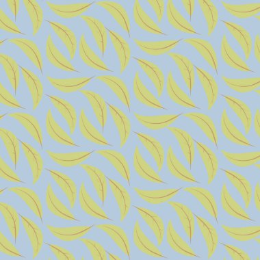 Yaz vektörü bitkisel yapraklarla kusursuz desen.