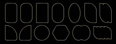 Altın çerçeve vektörü. Lüks geometrik çerçeveler, düğün davetiyesi ve VIP tasarımı için sanat deco tarzı.