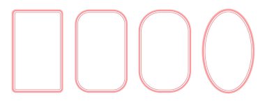 Dalgalı çizgileri ve desenleri olan dekoratif çerçeveler. Düğün davetiyeleri, doğum günü kartları, parmak izleri için modaya uygun çerçeveler..