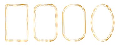 Dalgalı çizgileri ve desenleri olan dekoratif çerçeveler. Düğün davetiyeleri, doğum günü kartları, parmak izleri için modaya uygun çerçeveler..