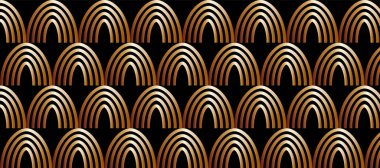 Siyah zemin üzerinde altın daireler geometrik şekiller, pürüzsüz desen.