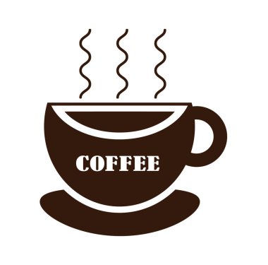 Kahve ikonu. Geometrik kahve ve çay deseni minimalist tarzda. Kahve dükkanı, yiyecek ambalajı, kafe duvarı, menü için basit şekillere sahip soyut baskı arka planı.