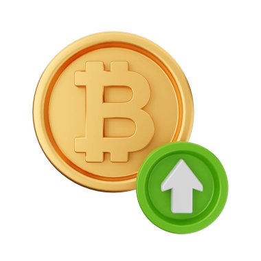 Bitcoin işaretli bitcoin. 3d illüstrasyon. 