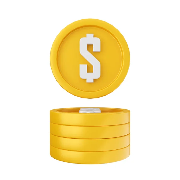 Renderowanie Złotej Monety Złotej Monecie — Zdjęcie stockowe