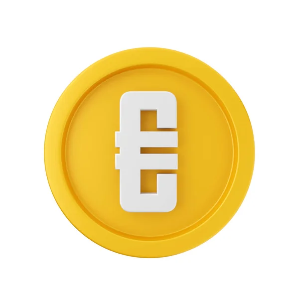 Moneta Oro Icona Valuta Isolata Sfondo Bianco Simbolo Valuta Simbolo — Foto Stock