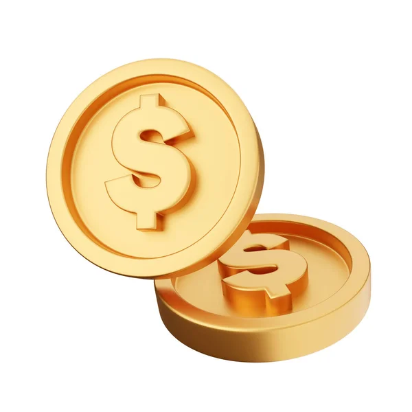 stock image gold coin with dollar sign isolated on white background. vector illustration. 3 d realistic 3 d render 