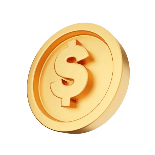 Візуалізація Золота Монета Доларів — стокове фото