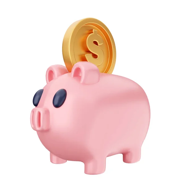 Stock image piggy bank on gold background 