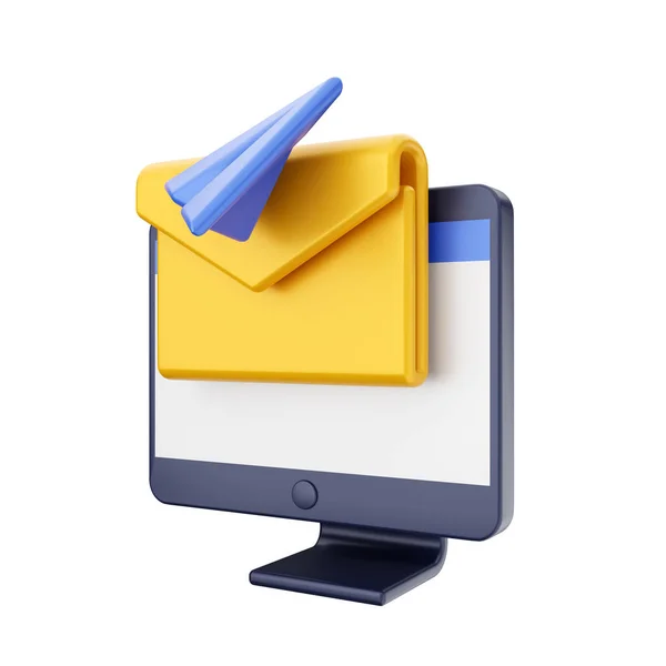 Illustration Email Mail Concept Isolated White Background — Stock Photo, Image