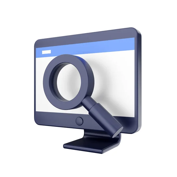 Computer Magnifying Glass — Stock Photo, Image