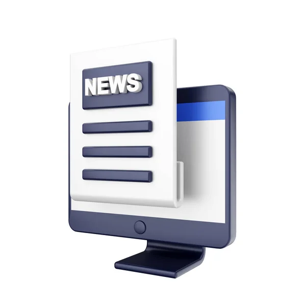News Concept Newspaper White Background Render Isolated White — Stock Photo, Image