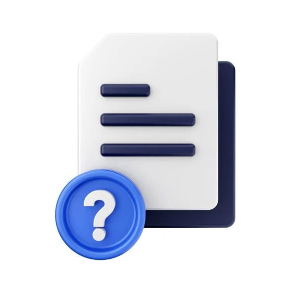 Isometric Icon Document Question Mark Exclamation Mark Vector Illustration — Stock Photo, Image