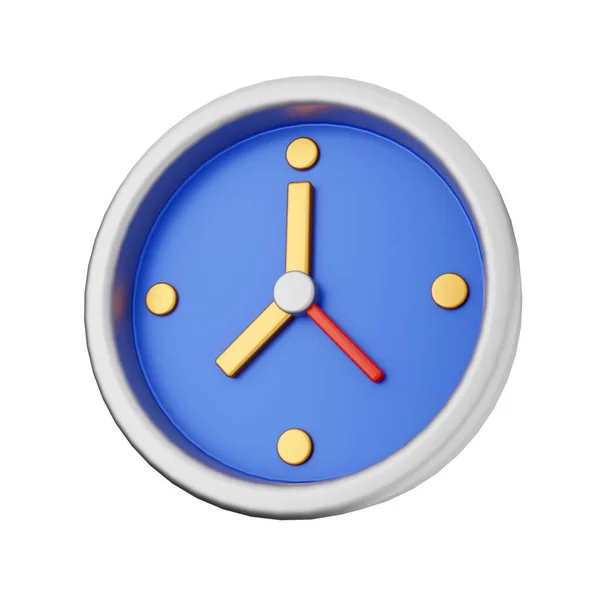 Relógio Renderização Com Seta Azul — Fotografia de Stock