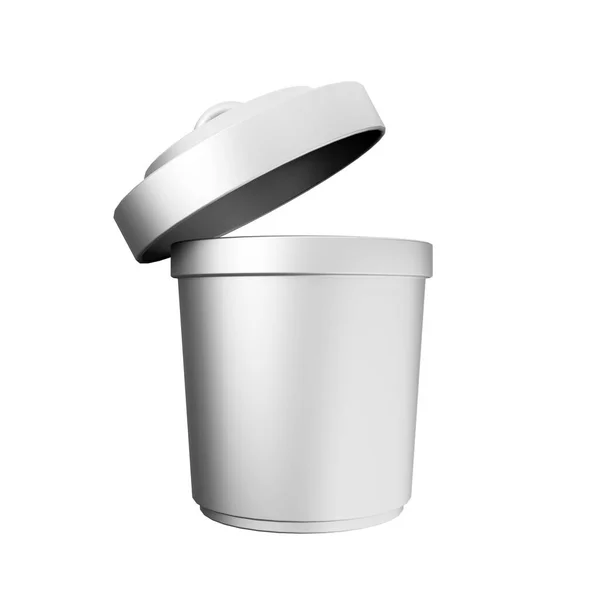 Illustration Des Weißen Plastikbehälters Isoliert Auf Weißem Hintergrund — Stockfoto