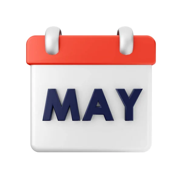 May Calendar Concept Isolated White Illustration — Stock Photo, Image