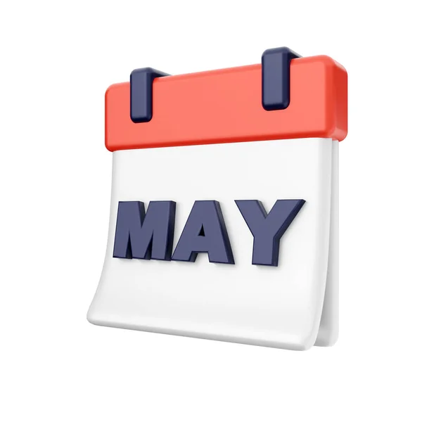 Mayo Calendario Verde Ilustración Aislado — Foto de Stock