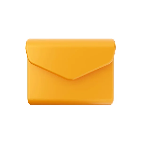 Envelope Amarelo Com Selo Cera Amarela Isolado Branco — Fotografia de Stock