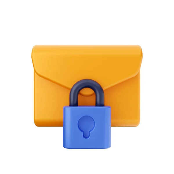 Lock Symbol Data Protection Isolated White — Stock Photo, Image