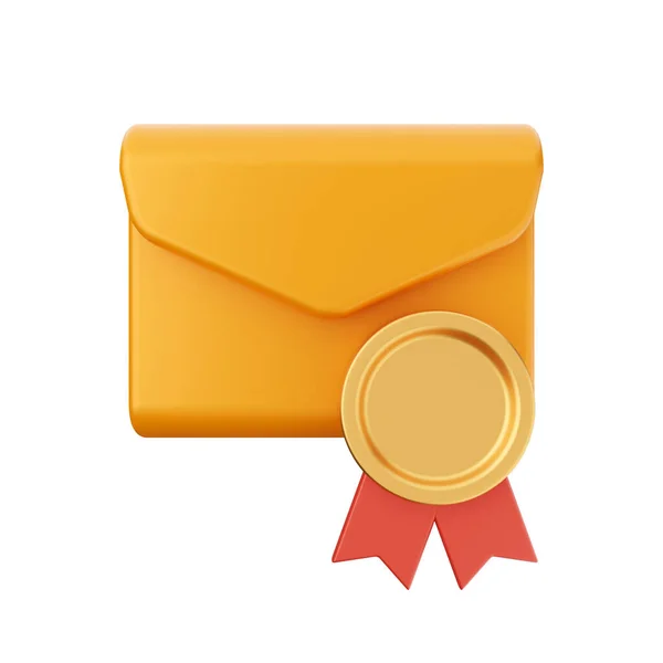 Envelop Met Gouden Waszegel — Stockfoto