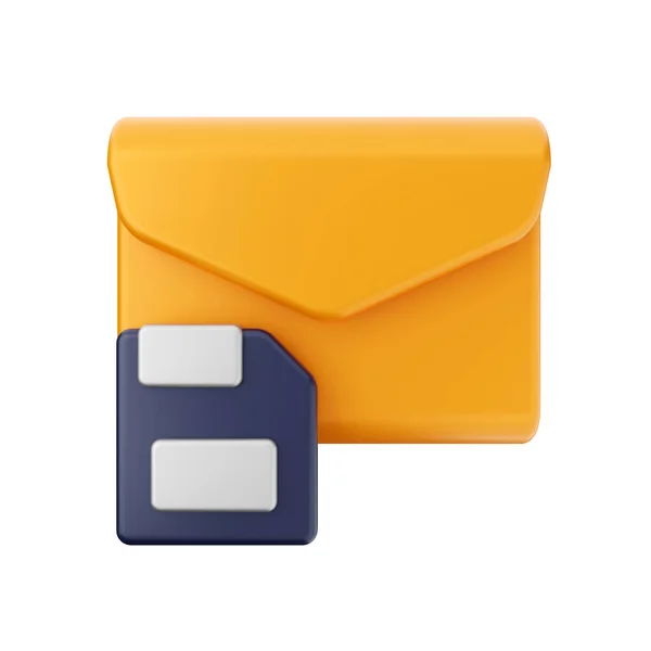 Envelope Com Email Amarelo — Fotografia de Stock