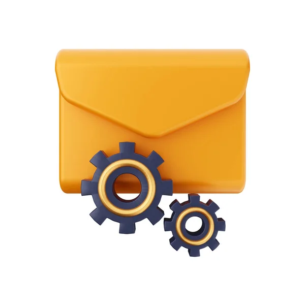 Email Folder Gears — Stock Photo, Image