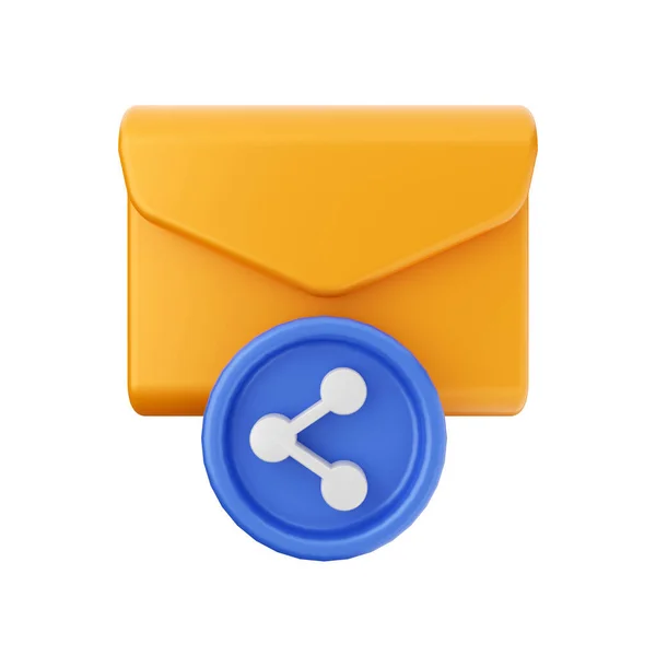 メール記号付きのメール封筒 孤立したベクトル図 — ストック写真