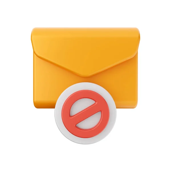 Renderowanie Zamkniętej Koperty Mail Izolowane Białym Tle — Zdjęcie stockowe