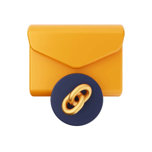 Envelope Com Ícone Ouro — Fotografia de Stock